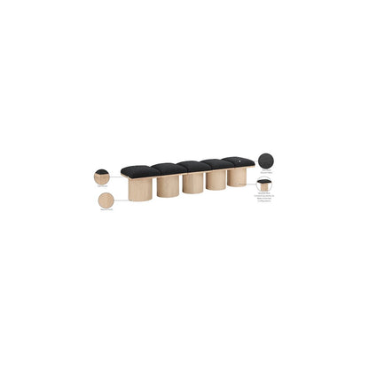 Pavilion Black Boucle Fabric Bench