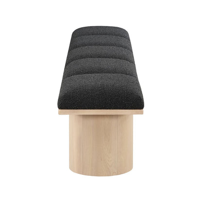 Pavilion Black Boucle Fabric Bench