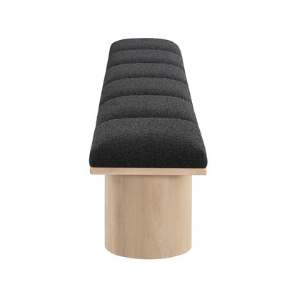 Pavilion Black Boucle Fabric Bench