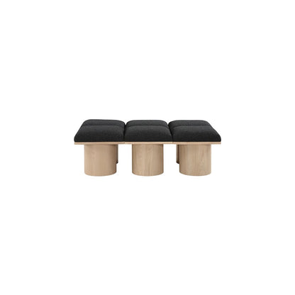 Pavilion Black Boucle Fabric Bench