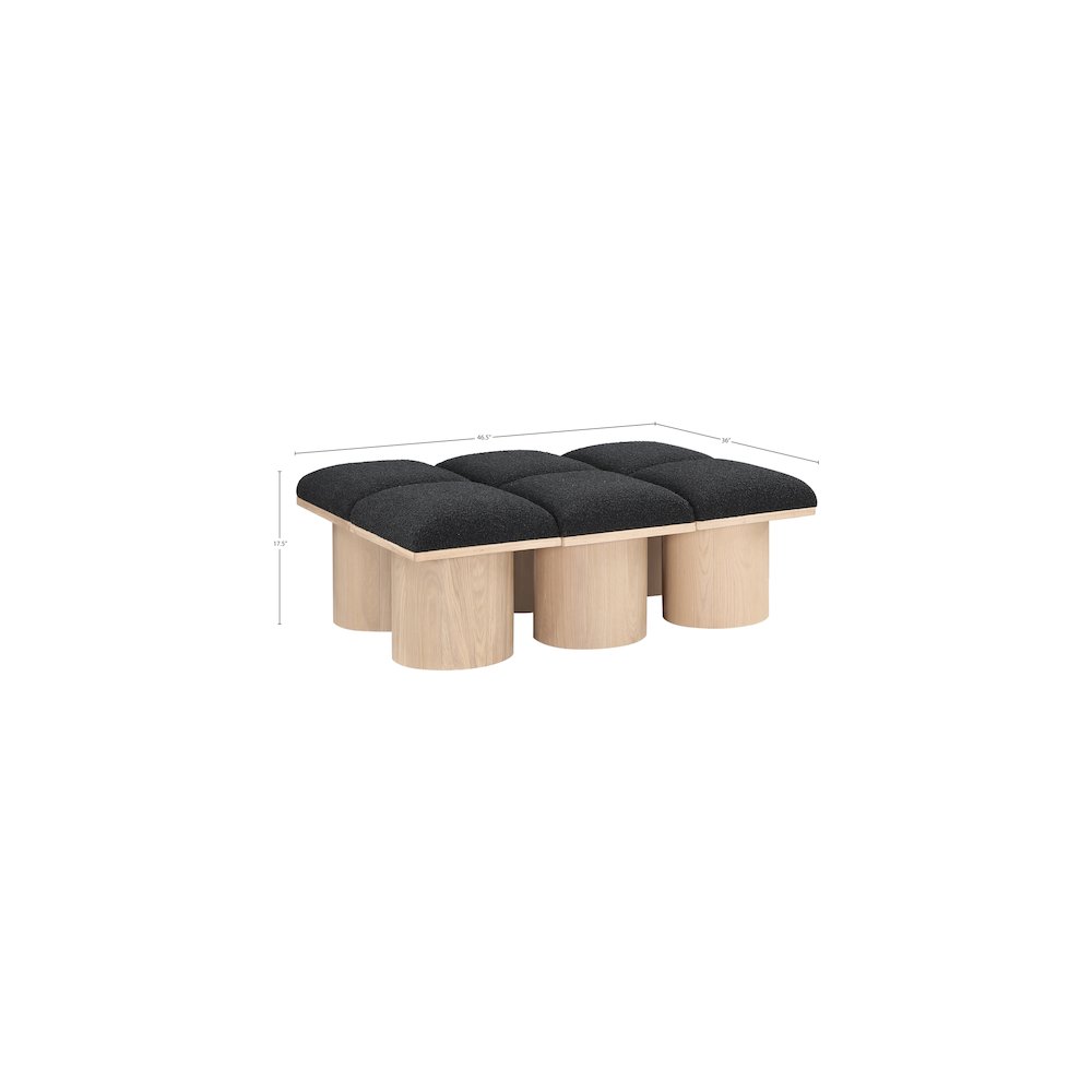 Pavilion Black Boucle Fabric Bench