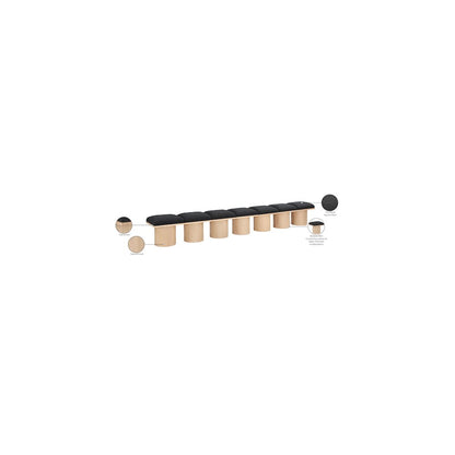 Pavilion Black Boucle Fabric Bench