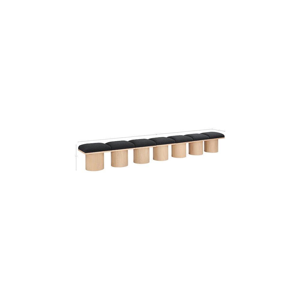 Pavilion Black Boucle Fabric Bench