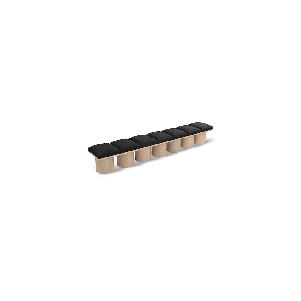 Pavilion Black Boucle Fabric Bench