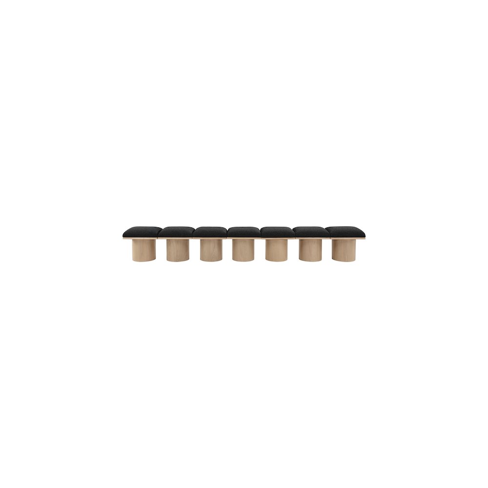 Pavilion Black Boucle Fabric Bench
