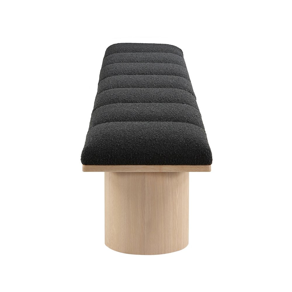 Pavilion Black Boucle Fabric Bench