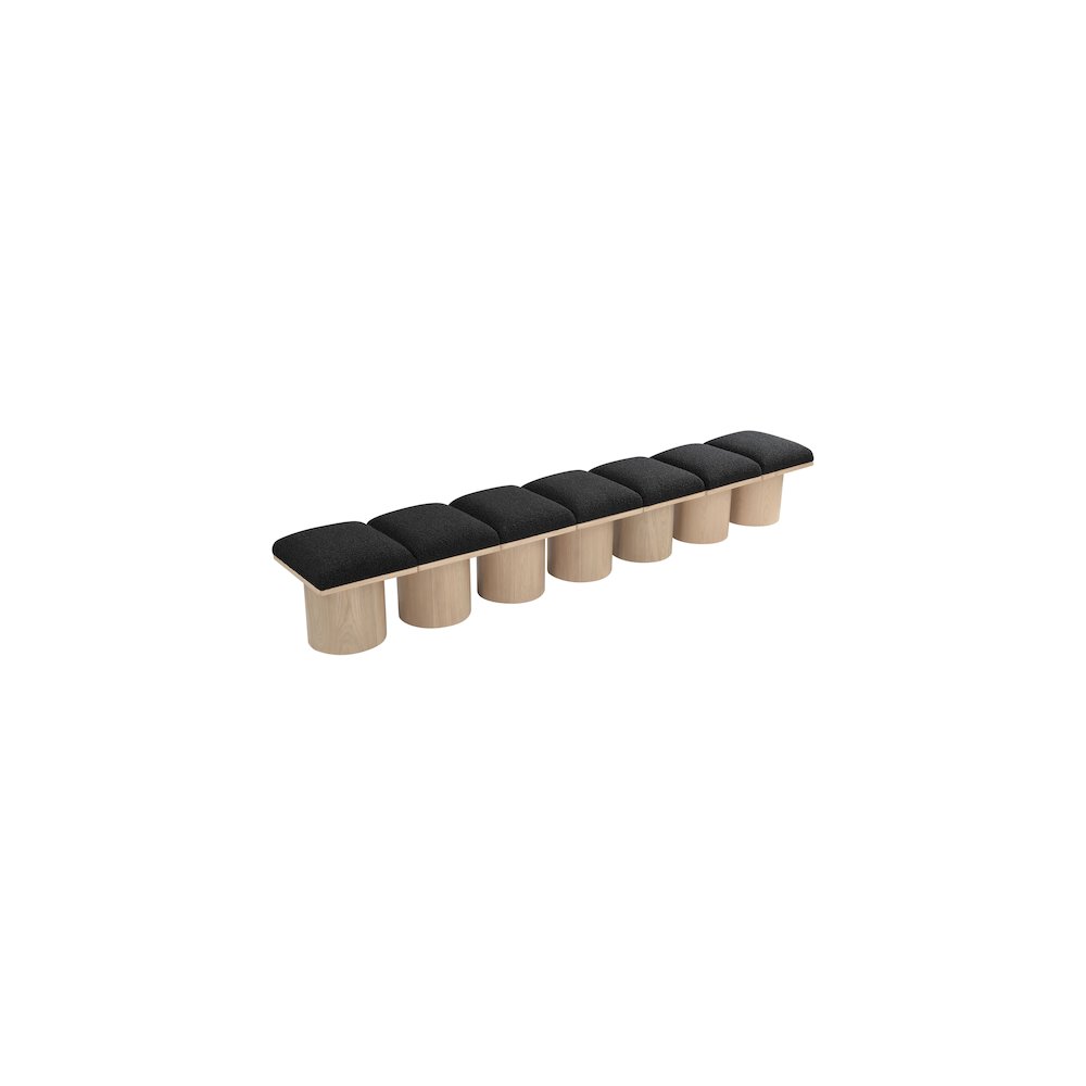 Pavilion Black Boucle Fabric Bench