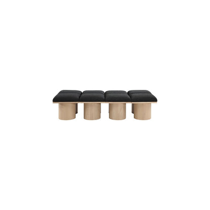 Pavilion Black Boucle Fabric Bench