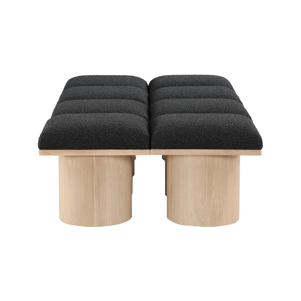 Pavilion Black Boucle Fabric Bench