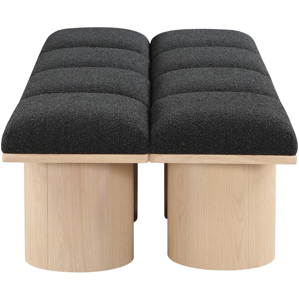Pavilion Black Boucle Fabric Bench