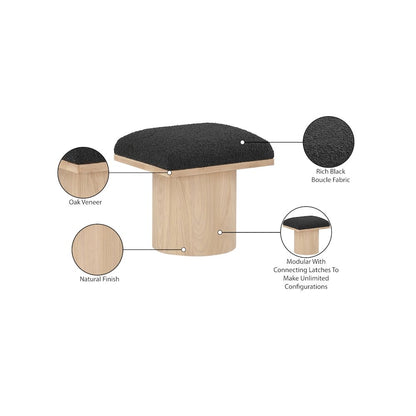 Pavilion Black Boucle Fabric Bench/Stool