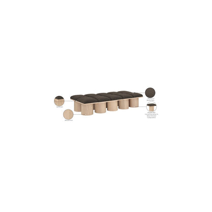 Pavilion Brown Boucle Fabric Bench