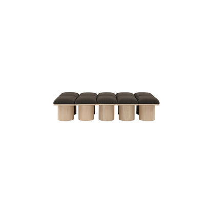 Pavilion Brown Boucle Fabric Bench