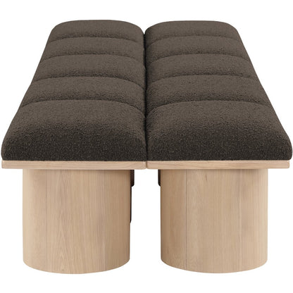 Pavilion Brown Boucle Fabric Bench