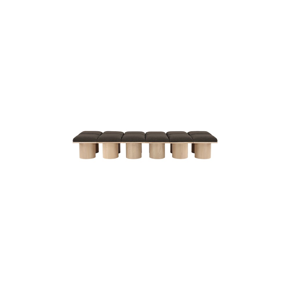 Pavilion Brown Boucle Fabric Bench