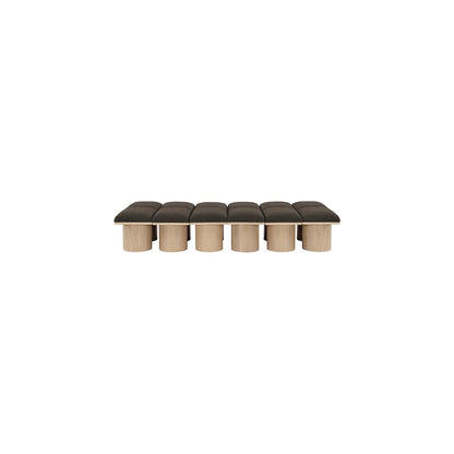 Pavilion Brown Boucle Fabric Bench