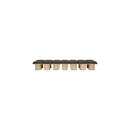 Pavilion Brown Boucle Fabric Bench