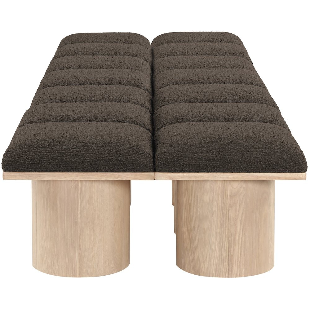 Pavilion Brown Boucle Fabric Bench