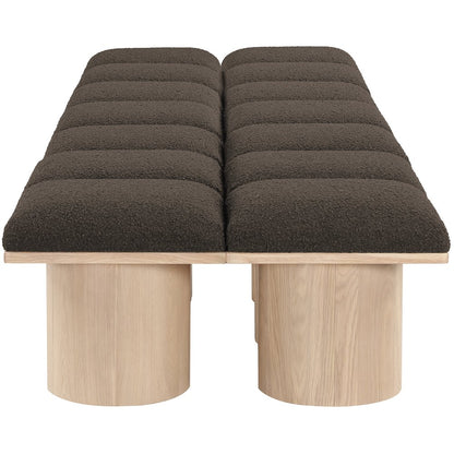 Pavilion Brown Boucle Fabric Bench