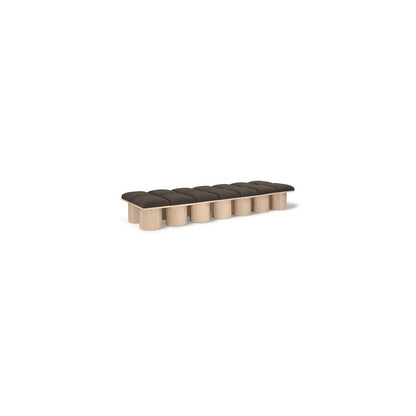 Pavilion Brown Boucle Fabric Bench