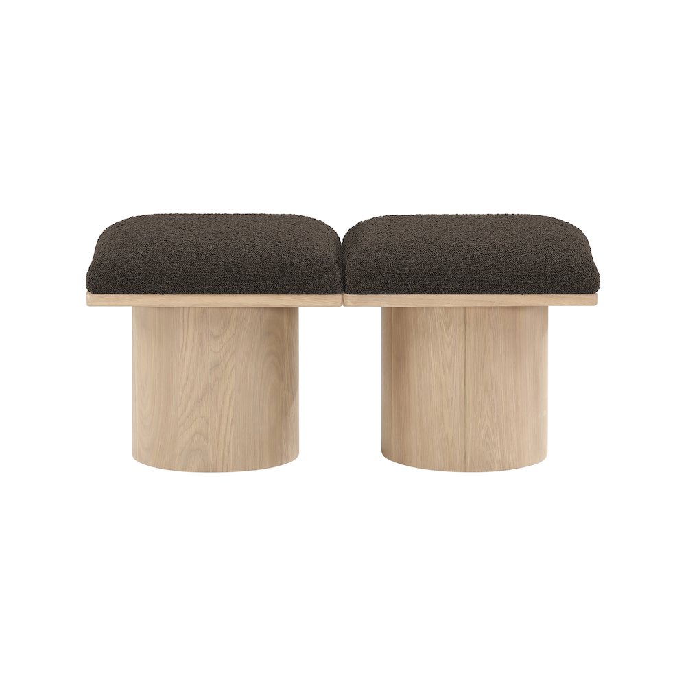 Pavilion Brown Boucle Fabric Bench