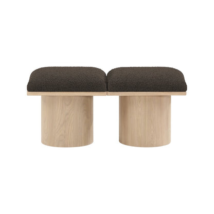 Pavilion Brown Boucle Fabric Bench