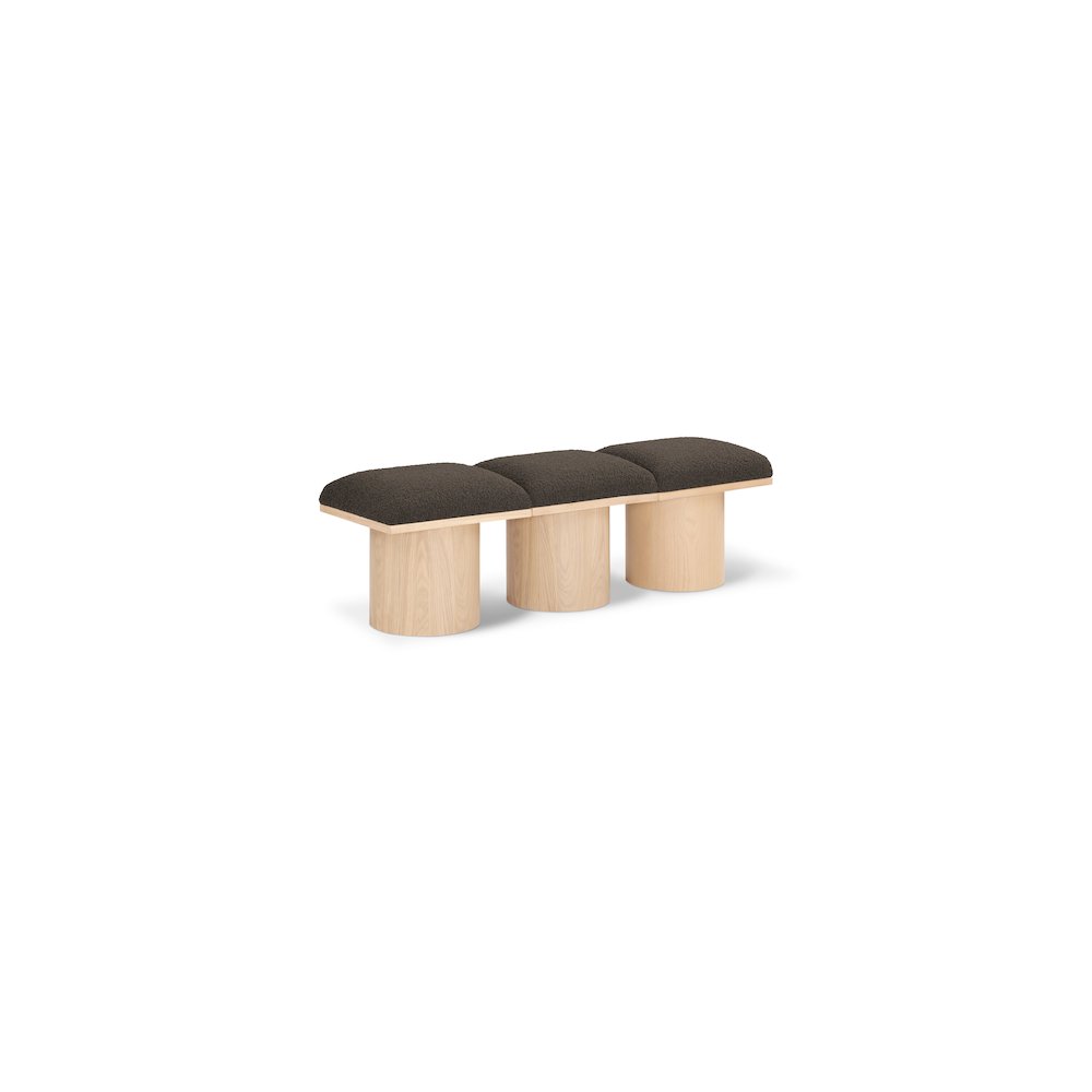 Pavilion Brown Boucle Fabric Bench