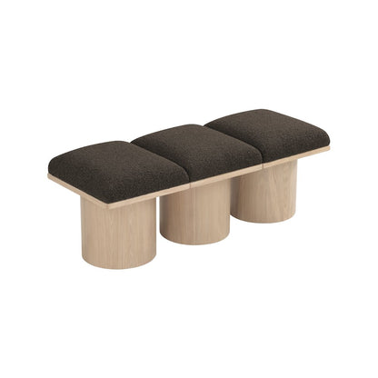 Pavilion Brown Boucle Fabric Bench