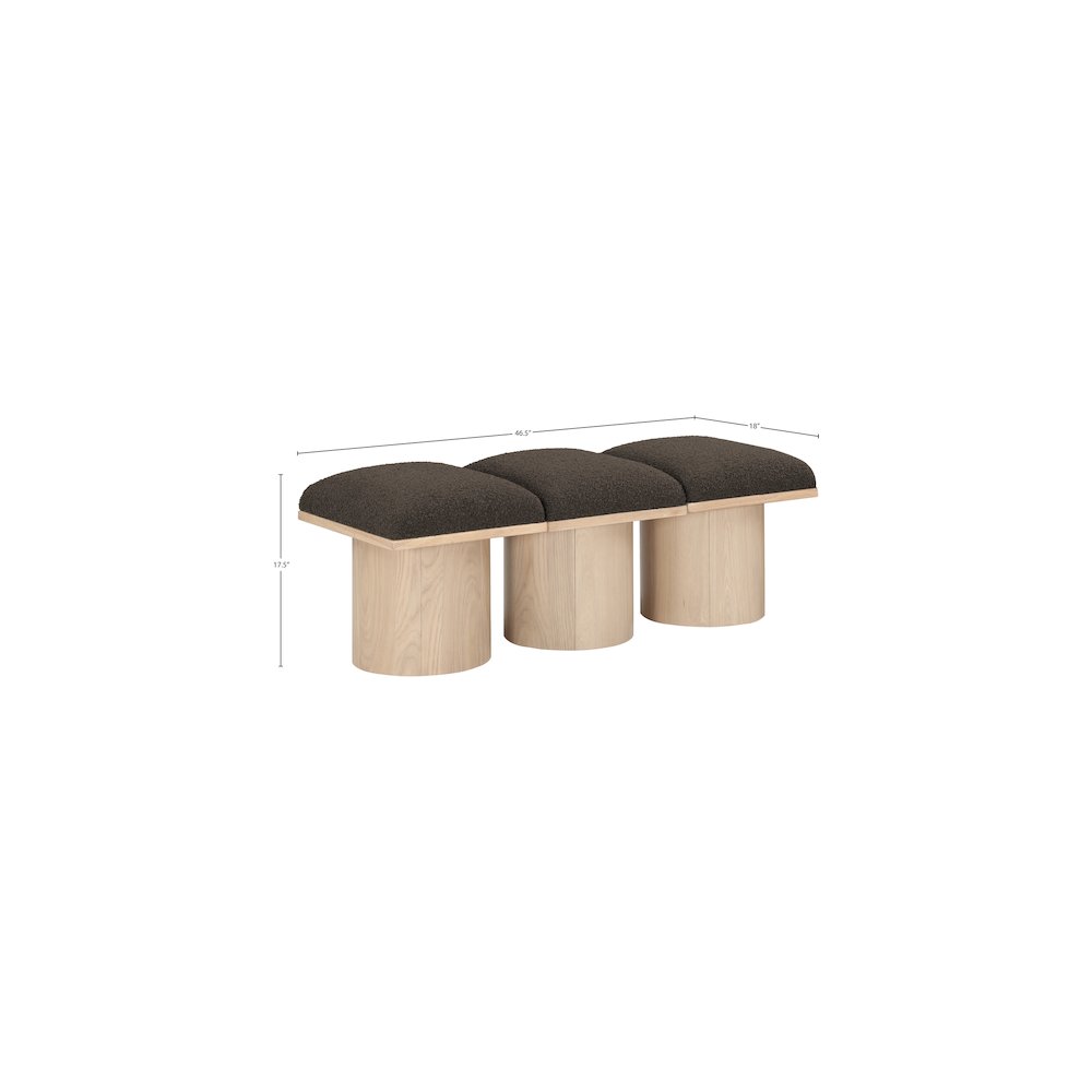 Pavilion Brown Boucle Fabric Bench