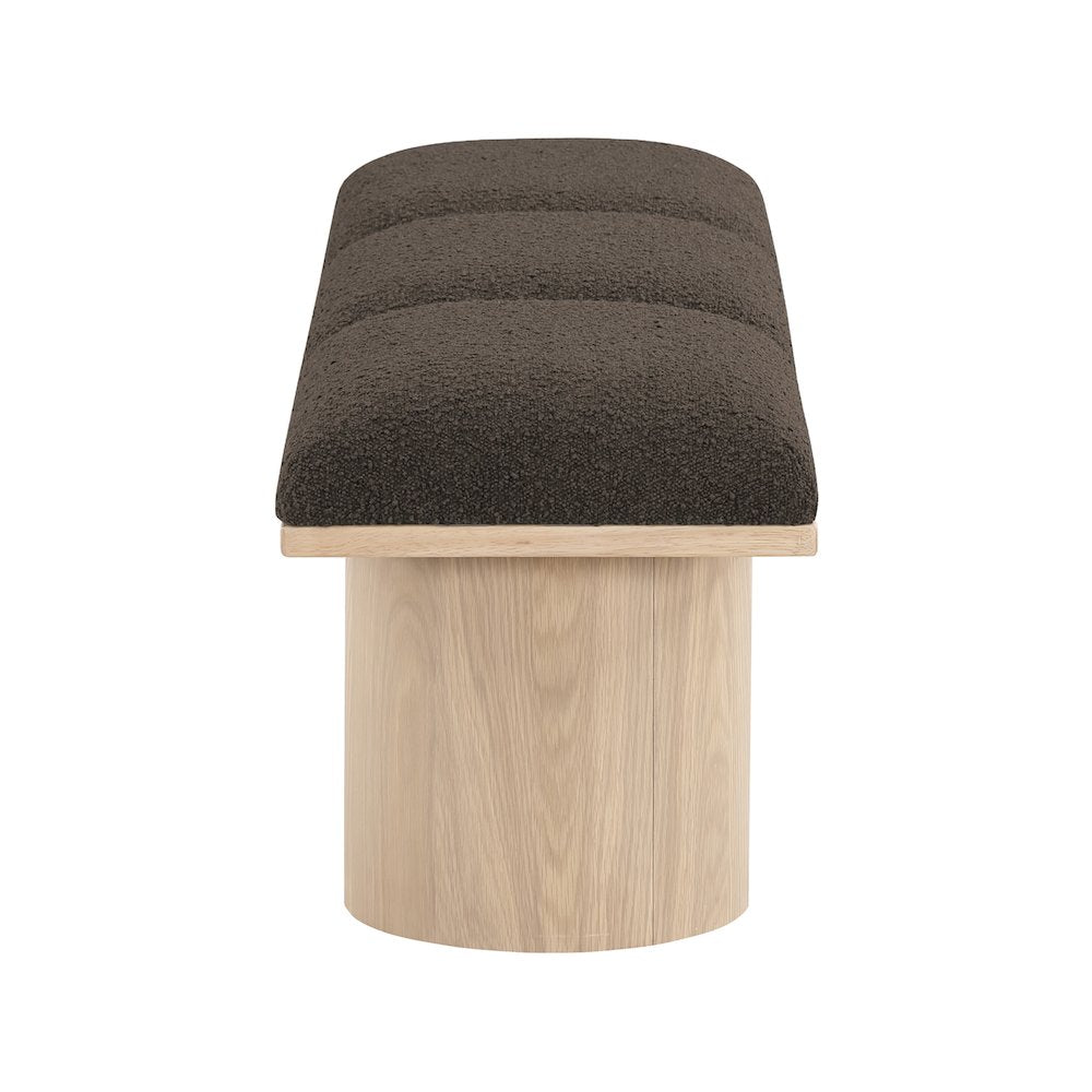 Pavilion Brown Boucle Fabric Bench