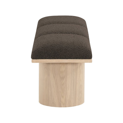 Pavilion Brown Boucle Fabric Bench