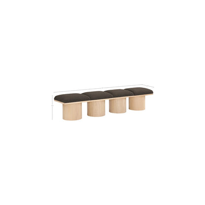Pavilion Brown Boucle Fabric Bench