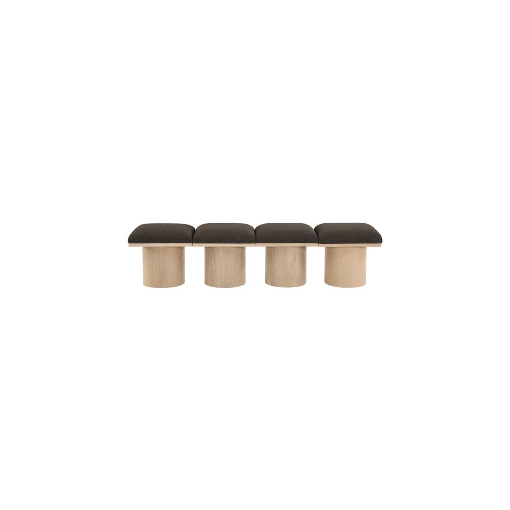 Pavilion Brown Boucle Fabric Bench