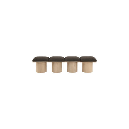 Pavilion Brown Boucle Fabric Bench