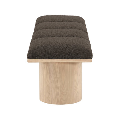 Pavilion Brown Boucle Fabric Bench