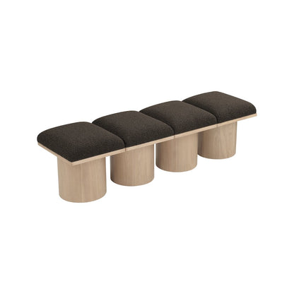 Pavilion Brown Boucle Fabric Bench