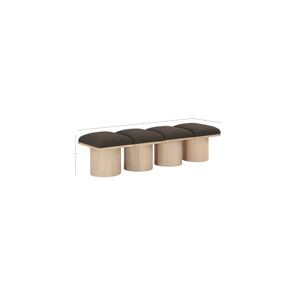 Pavilion Brown Boucle Fabric Bench