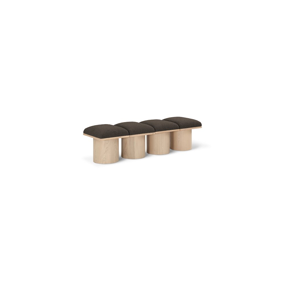 Pavilion Brown Boucle Fabric Bench