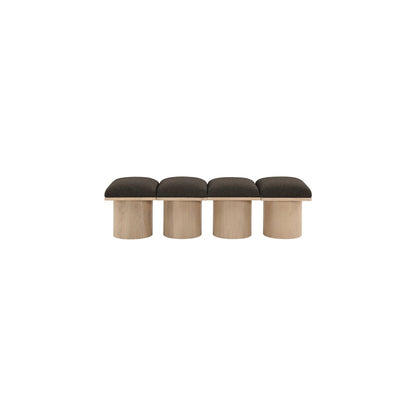 Pavilion Brown Boucle Fabric Bench
