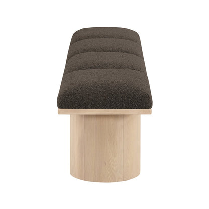 Pavilion Brown Boucle Fabric Bench