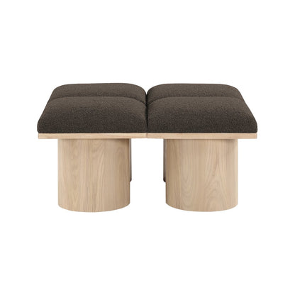 Pavilion Brown Boucle Fabric Bench