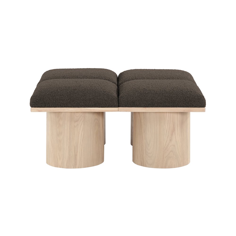 Pavilion Brown Boucle Fabric Bench