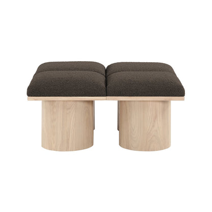 Pavilion Brown Boucle Fabric Bench