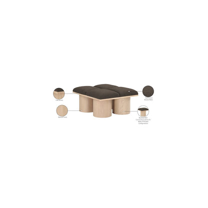Pavilion Brown Boucle Fabric Bench