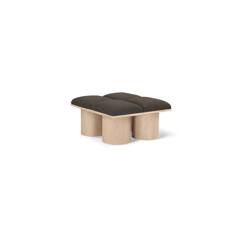 Pavilion Brown Boucle Fabric Bench