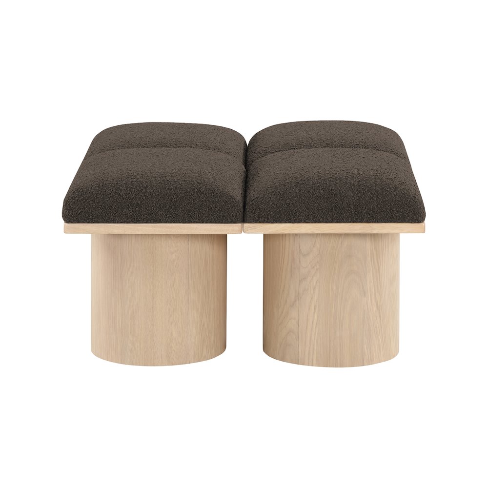 Pavilion Brown Boucle Fabric Bench