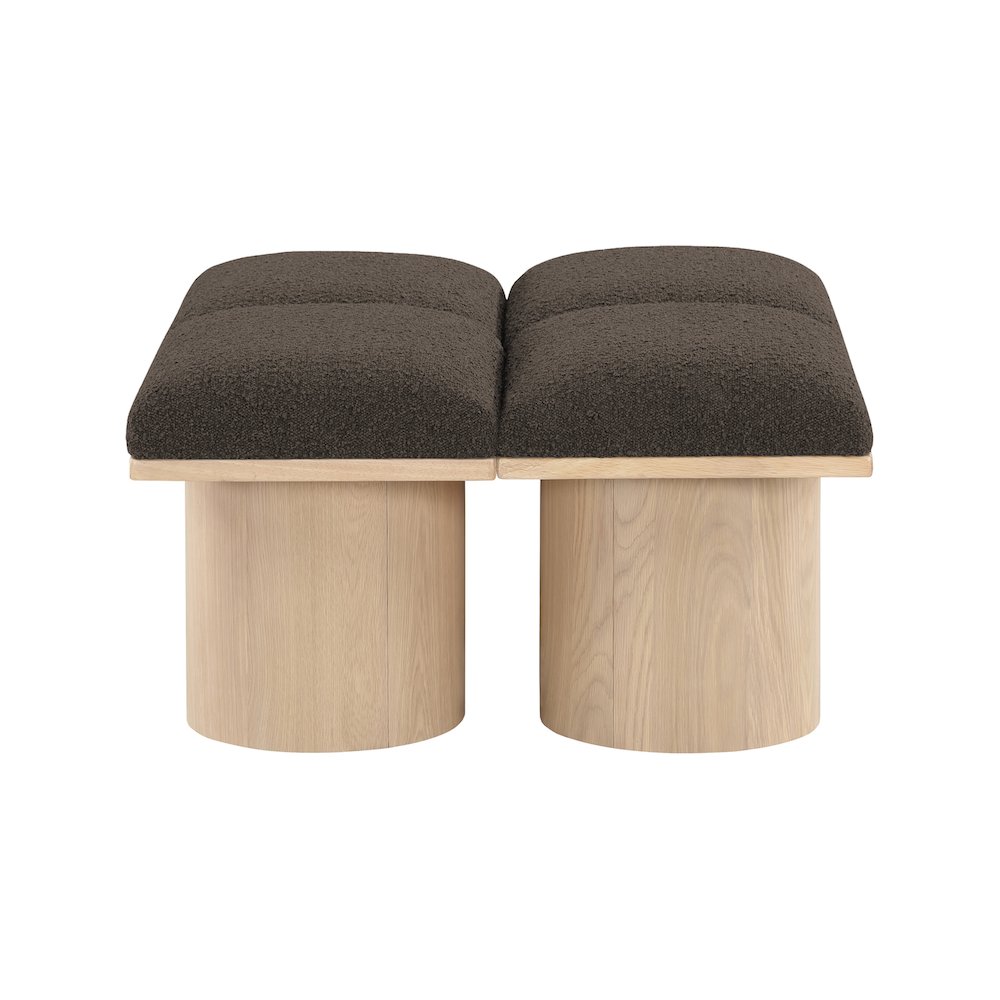 Pavilion Brown Boucle Fabric Bench
