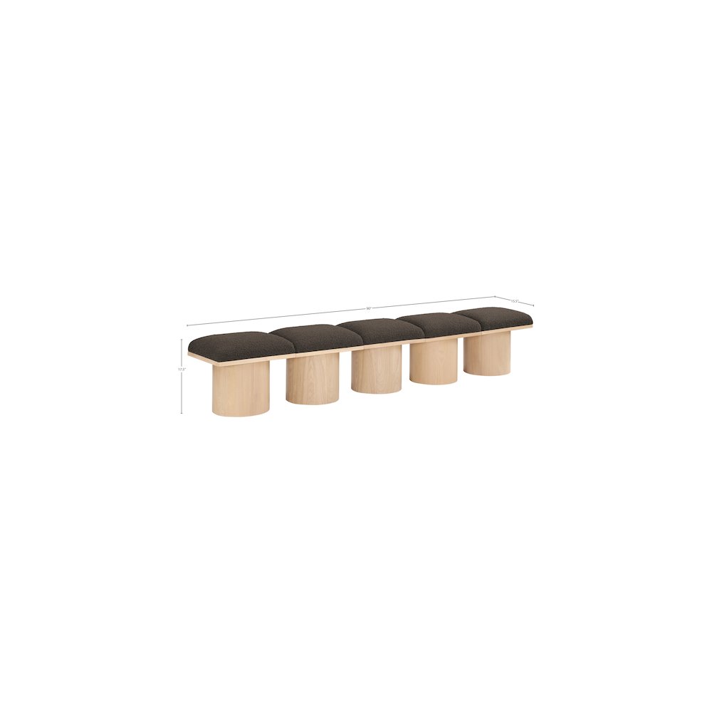 Pavilion Brown Boucle Fabric Bench