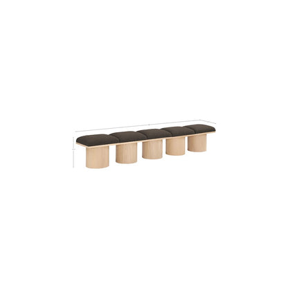 Pavilion Brown Boucle Fabric Bench