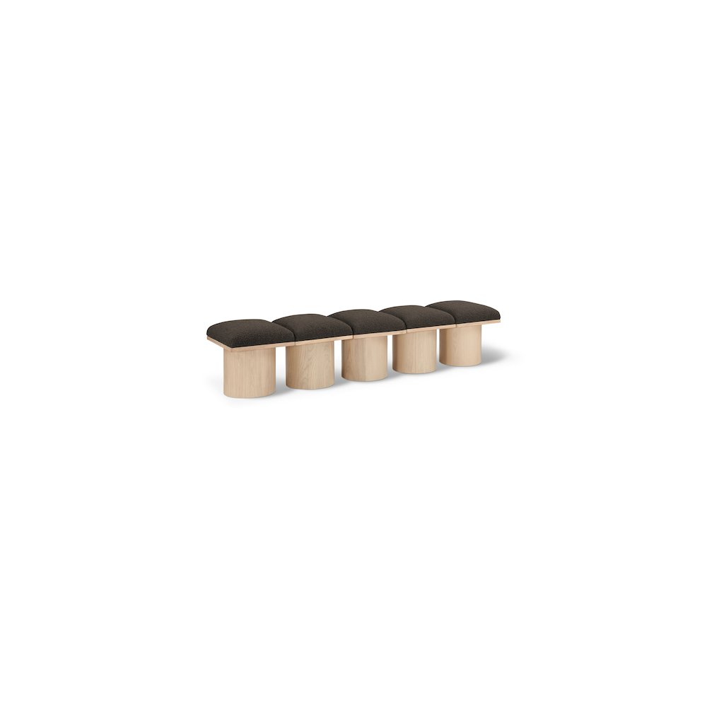 Pavilion Brown Boucle Fabric Bench